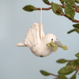 Hanger Sjaal met Verhaal vogel vredesduif met takje
