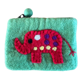 Portemonnee/etui olifant lichtgroen