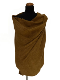 Omslagdoek viscose/wol donker camel