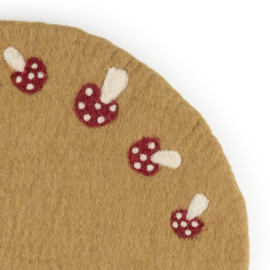Onderzetter L meerkleurig beige-paddenstoelen