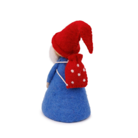 Eiwarmer/decoratie kabouter met rugzak groen