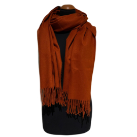 Voorjaarssjaal effen katoen/viscose oker