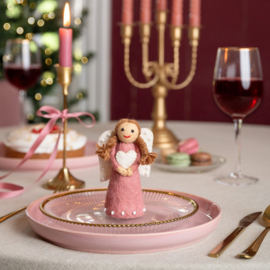 Kerstengeltje Sjaal met Verhaal oudroze