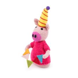 Eiwarmer/decoratie feestvarken roze