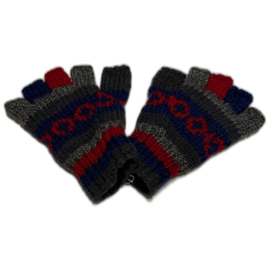 Handschoenen vingertop vrij antraciet-rood-blauw