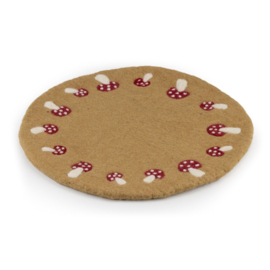 Onderzetter L meerkleurig beige-paddenstoelen