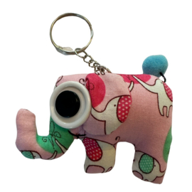 Sleutelhanger olifant olifantstof rose katoen