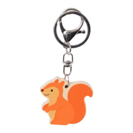 Houten sleutelhanger bosdieren - eekhoorn