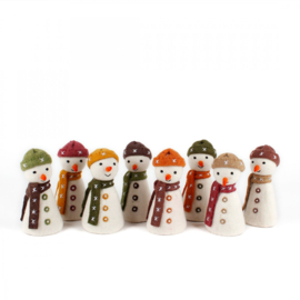 Eiwarmer/decoratie Sjaal met Verhaal sneeuwpop oranje