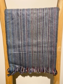 Sjaal L gestreept grijs-multicolor