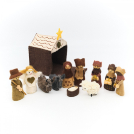 Kerststal 12-delig Sjaal met Verhaal bruin