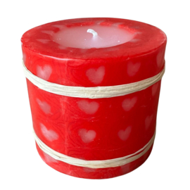Kaars Swazi Candles rood hartjes