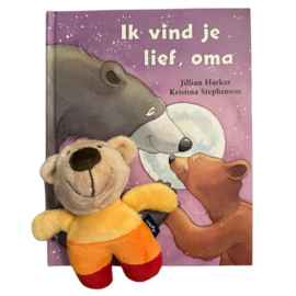 Boekje Ik vind je lief, oma met knuffelrammelaar beer