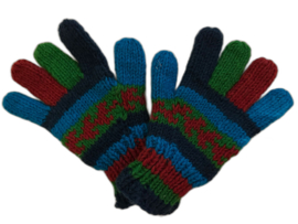 Handschoenen kobalt-rood-groen