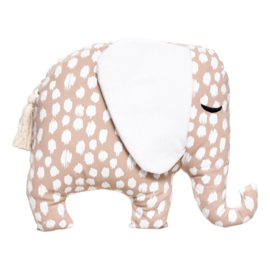 Kussen olifant taupe-wit