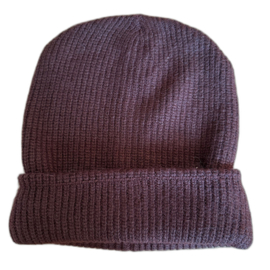 Beanie effen donkerbruin