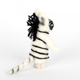 Vingerpopje vilt 3D zebra