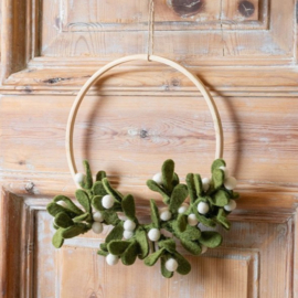 Kerstkrans Sjaal met verhaal vilt mistletoe