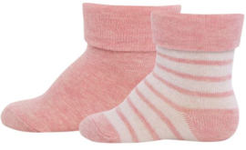 Babysokjes (2-pack) Baby Stripe roze van Ewers