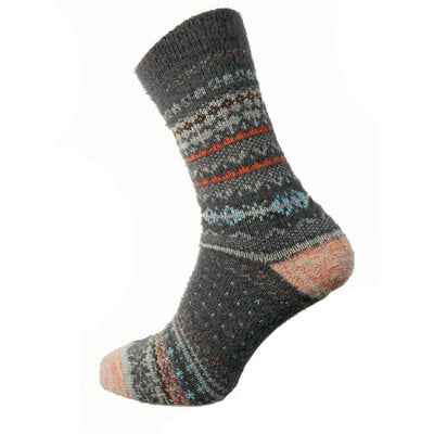 Sokken maat 40-45 Woolmix patroon wit-jeans
