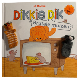 Boekje Dikkie Dik: Brutale muizen met vingerpopjes rode poes en muis