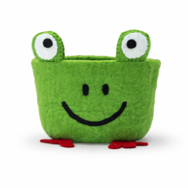 Mandje vilt M uil jeansblauw