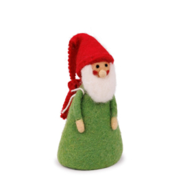 Eiwarmer/decoratie kabouter met rugzak groen