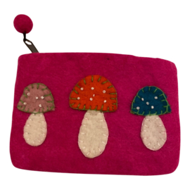 Portemonnee/etui paddestoelen roze