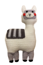 Alpaca gehaakt wit-grijs