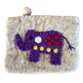 Portemonnee/etui olifant lichtgrijs