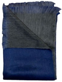 Alpacawollen omslagdoek blauw/grijs