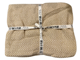 Plaid gerecycled katoen zachtgeel