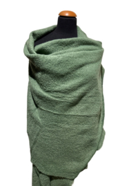 Omslagdoek viscose/wol lichtolijfgroen