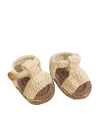 Baby sandaaltjes wit/taupe maat 16