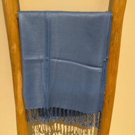 Voorjaarssjaal effen viscose jeans