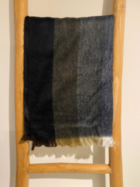 Sjaal brede streep grijs-zwart