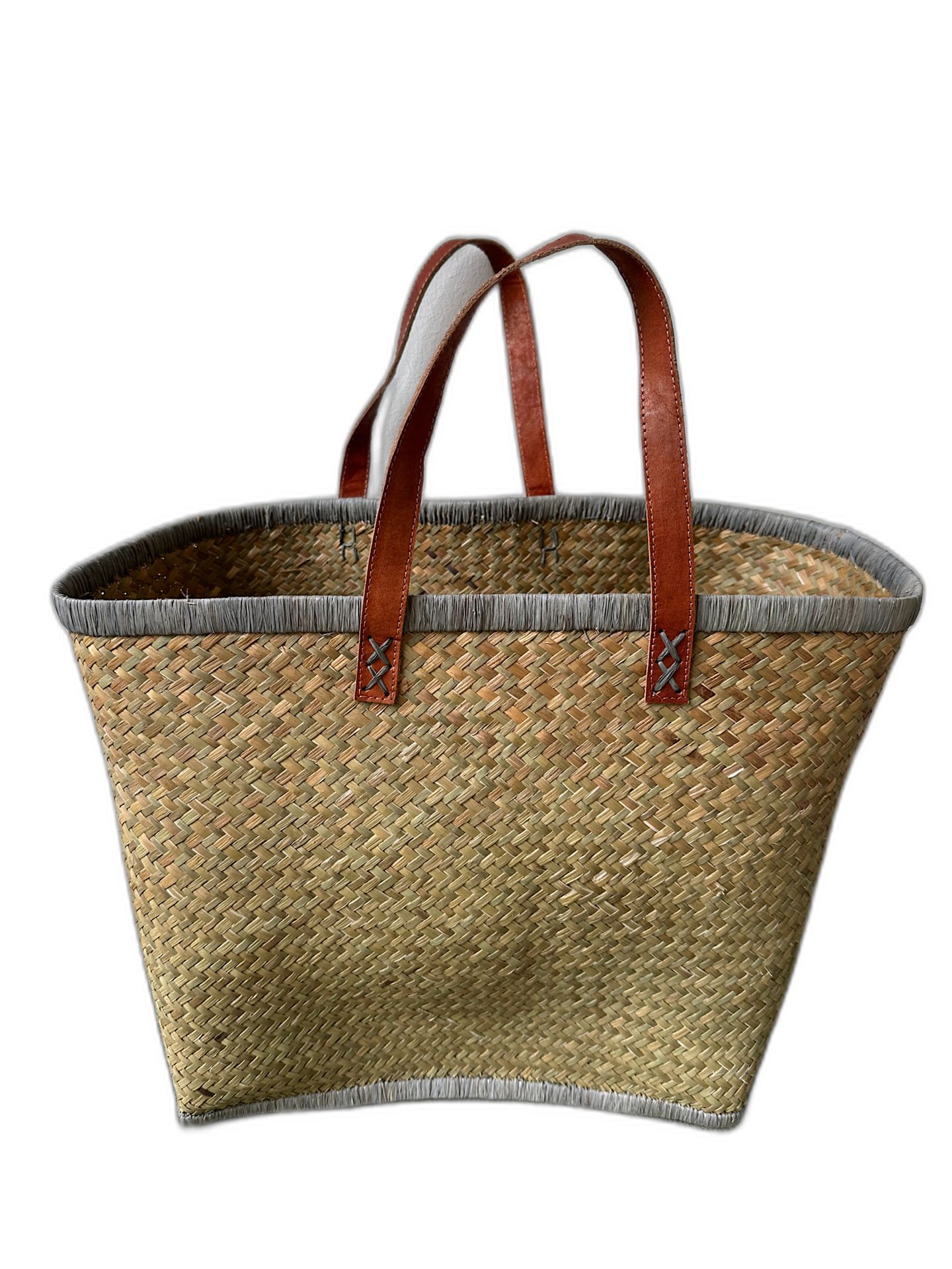 Mand naturel met gekleurde bies cyclaam