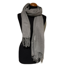 Voorjaarssjaal effen katoen/viscose lichtgrijs