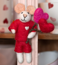 Hanger muis met harten