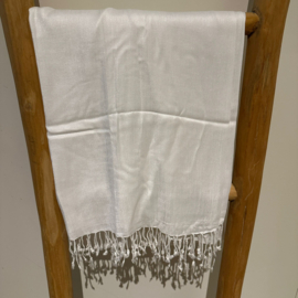 Voorjaarssjaal effen viscose wit