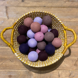 Cotton Ball lichtslinger 35 ballen lavendel-roze-beige 31