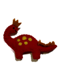 Vingerpopje vilt dino rood