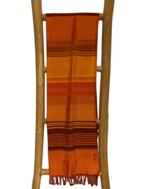Sjaal katoen en zijde oranjetinten
