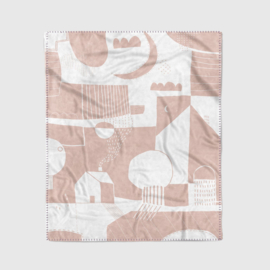 Plaid Adelheid poederroze-wolwit Patchwork