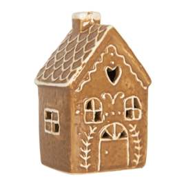 Huisje met LED Clayre & Eef peperkoek pannendak