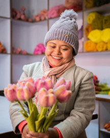 Bloem vilt tulp kort roze