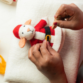 Eiwarmer/decoratie Sjaal met Verhaal kerstmuis