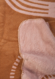 Plaid Adelheid poederroze-cognac Hart