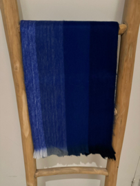Sjaal L brede streep kobalttinten