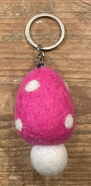 Sleutelhanger paddenstoel azuurblauw